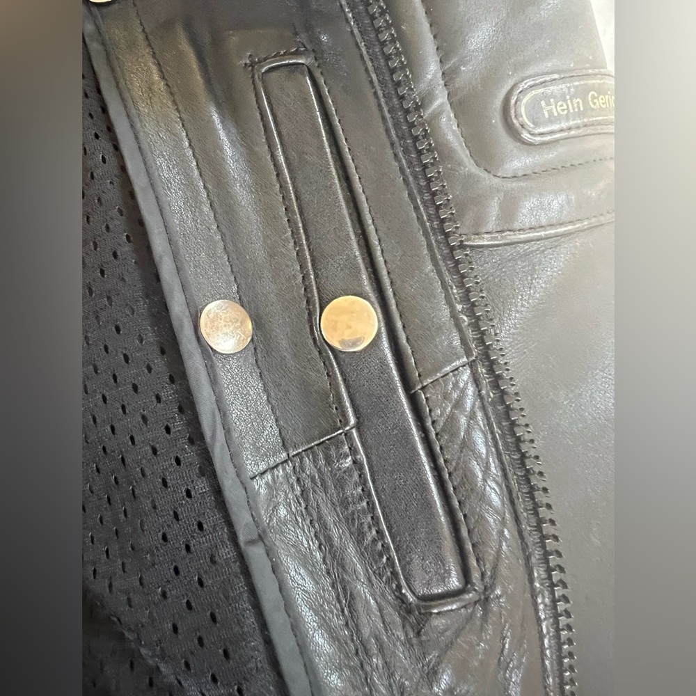 Men's Black Leather Motorcycle Jacket - Picture 15 of 16